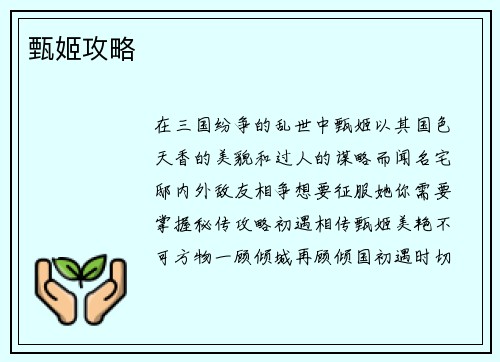 甄姬攻略